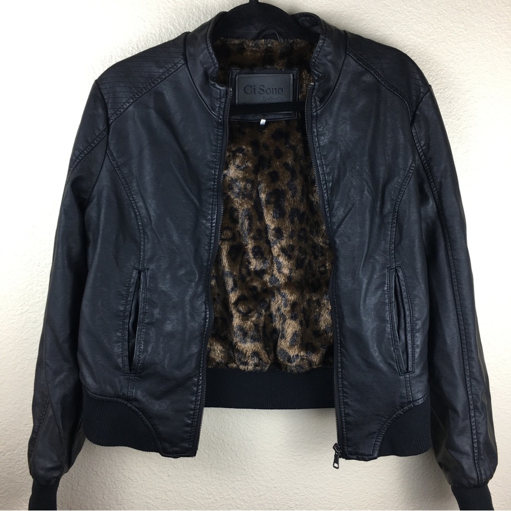 Ci Sono By Cavalini Faux Leather Moto Jacket SZ Medium